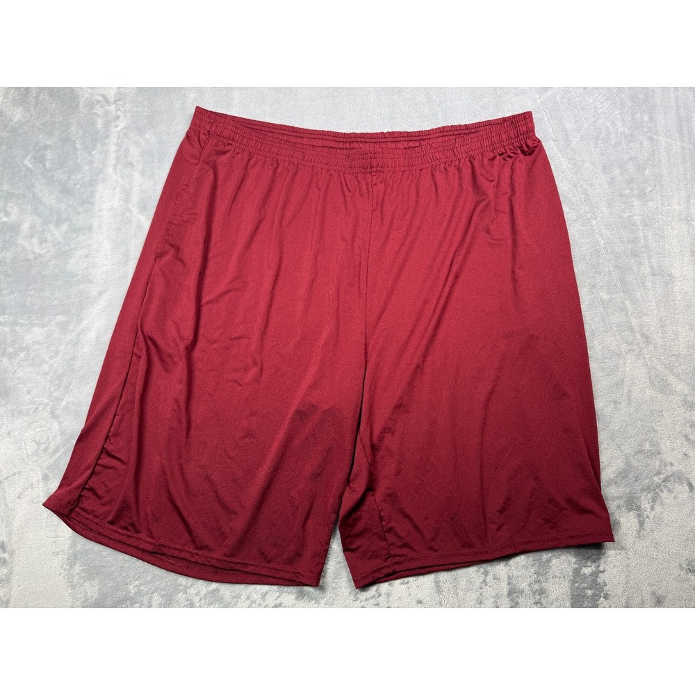 Real Essentials Athletic Shorts Mens 3XL Burgundy Performance Elastic Waist